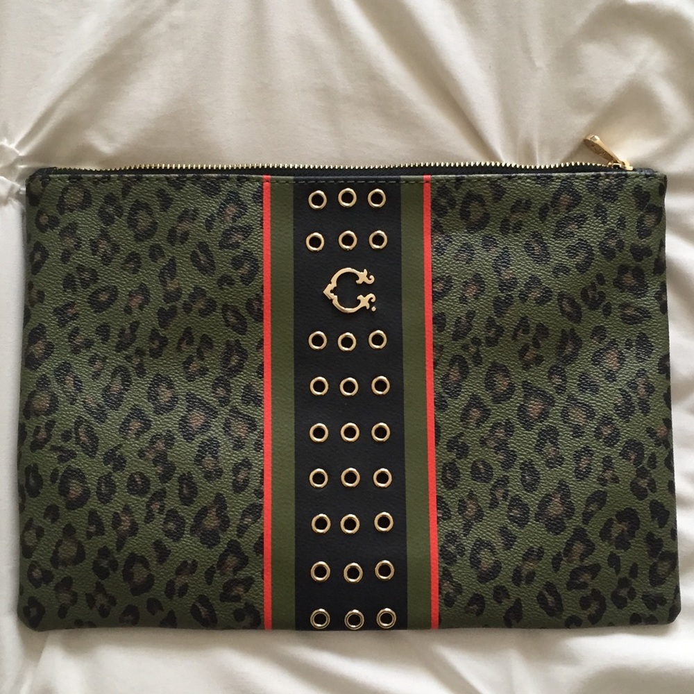 C Wonder Leopard Clutch Green