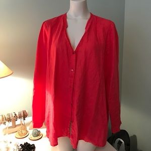 Eileen Fisher l/s coral button down
