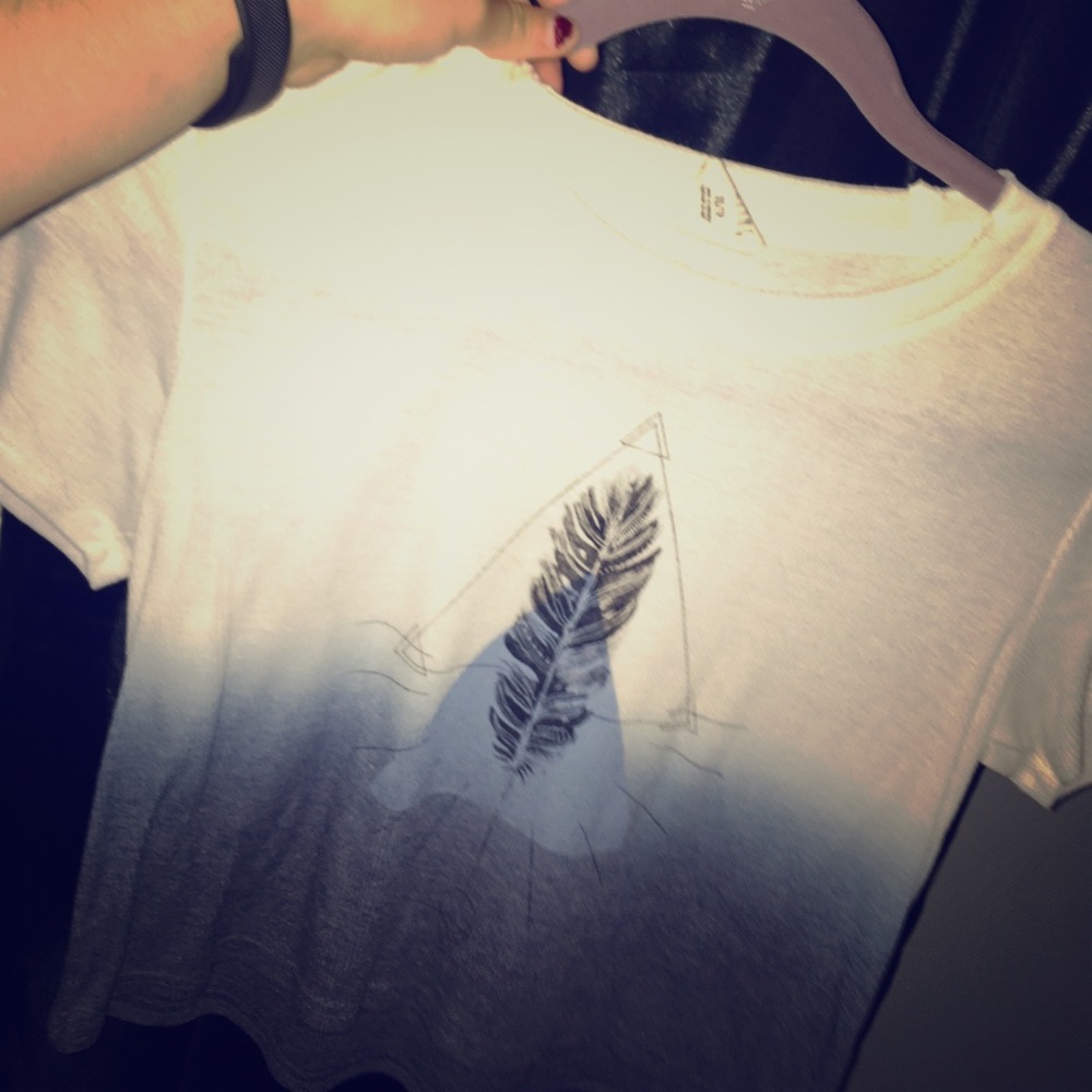Ombré Feather Crop Top