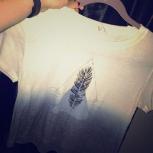 Ombré Feather Crop Top