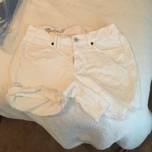 Madewell white jean shorts