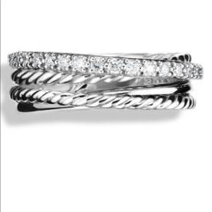 David Yurman Crossover Ring with Diamonds