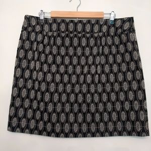Ann Taylor Loft Black and White Embroidered Skirt