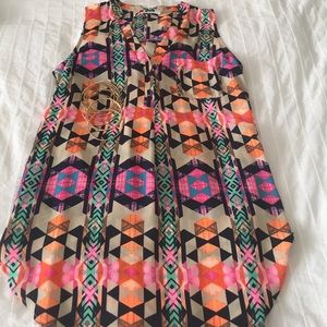 LUSH multicolored Aztec top