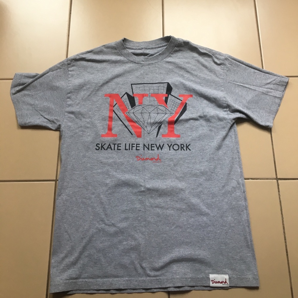 Diamond Supply Co New York skate life t shirt L