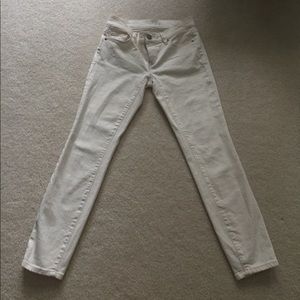 Any Taylor Loft off white cropped jeans