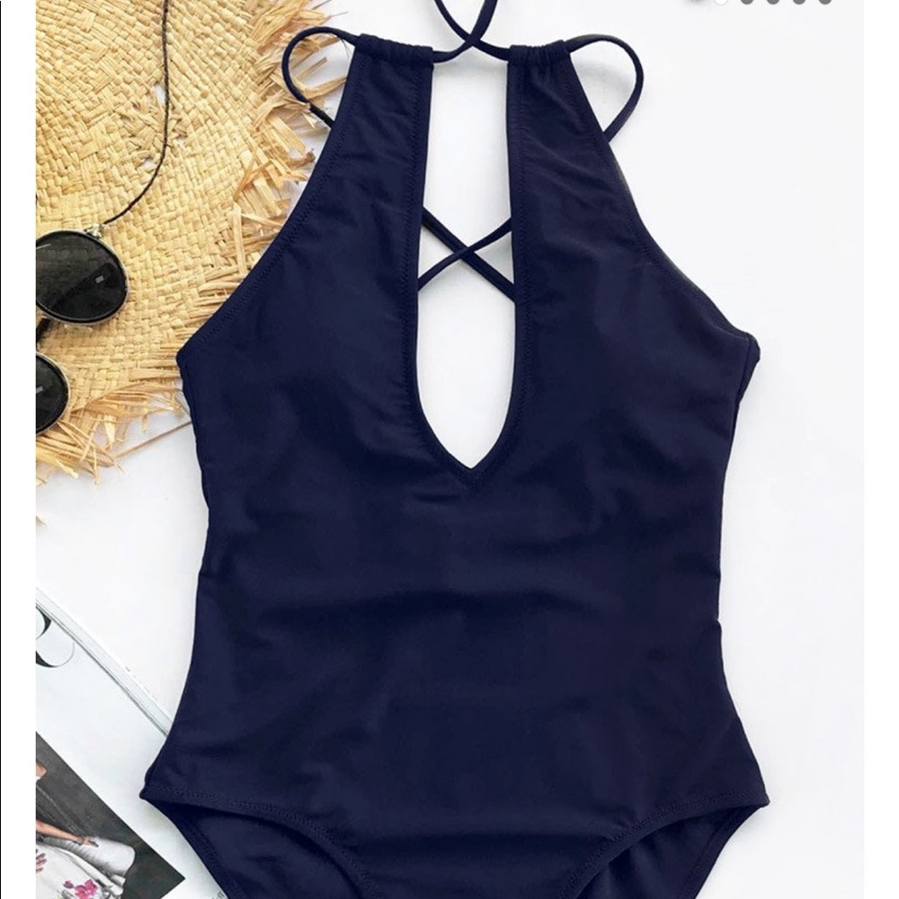 Cupshe navy blue one piece- NWT