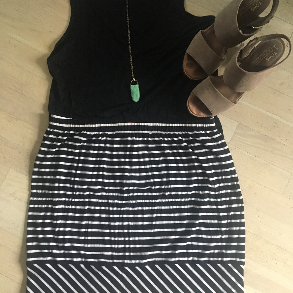 Merona Black and White Mixed Stripe Skirt
