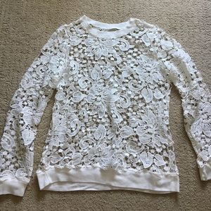 White lace sweater