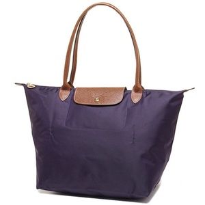 Longchamp le pliage small dark purple tote