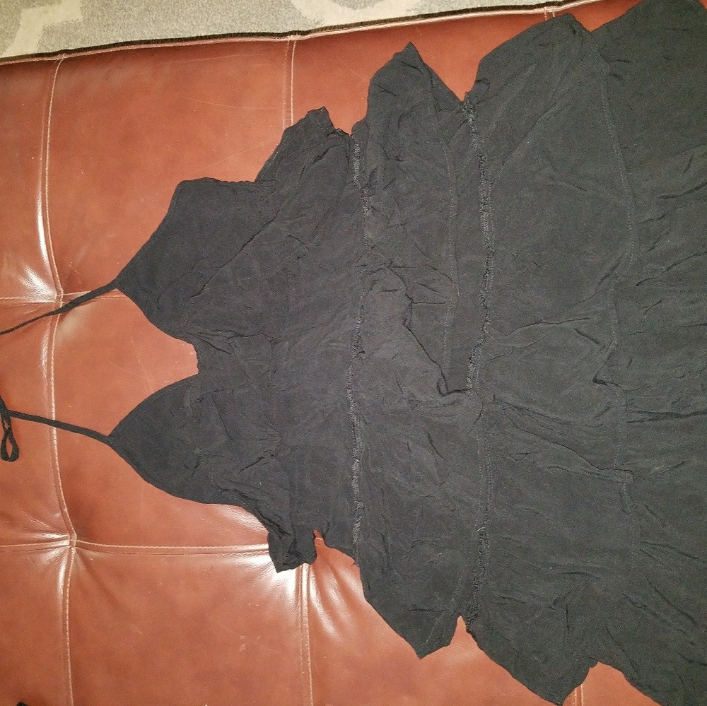 H&M black ruffle Halter Dress Tunic size 10