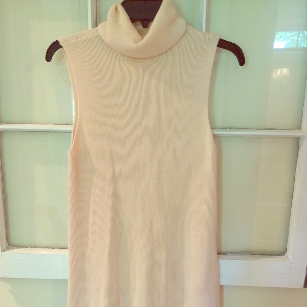 NWT tag peach sweater dress. White lace bottom.