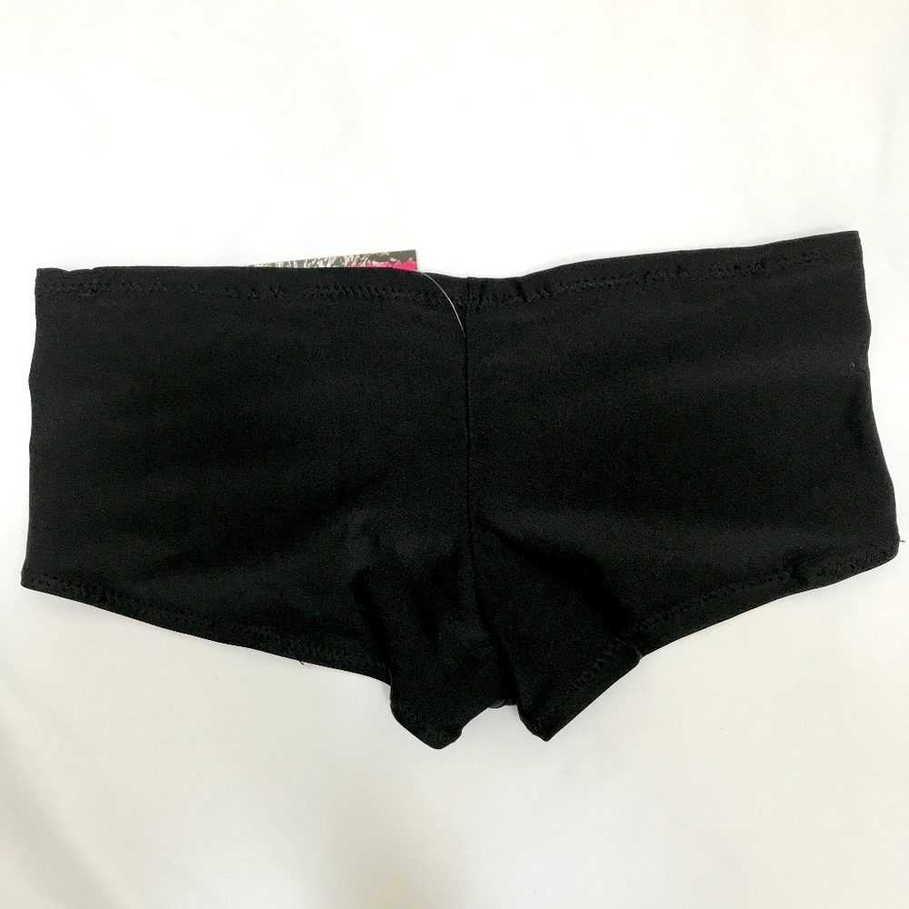 Black Wet Look Bikini Shorts - XS & M - Picture 2 of 3