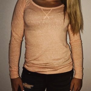 peach long sleeve tee
