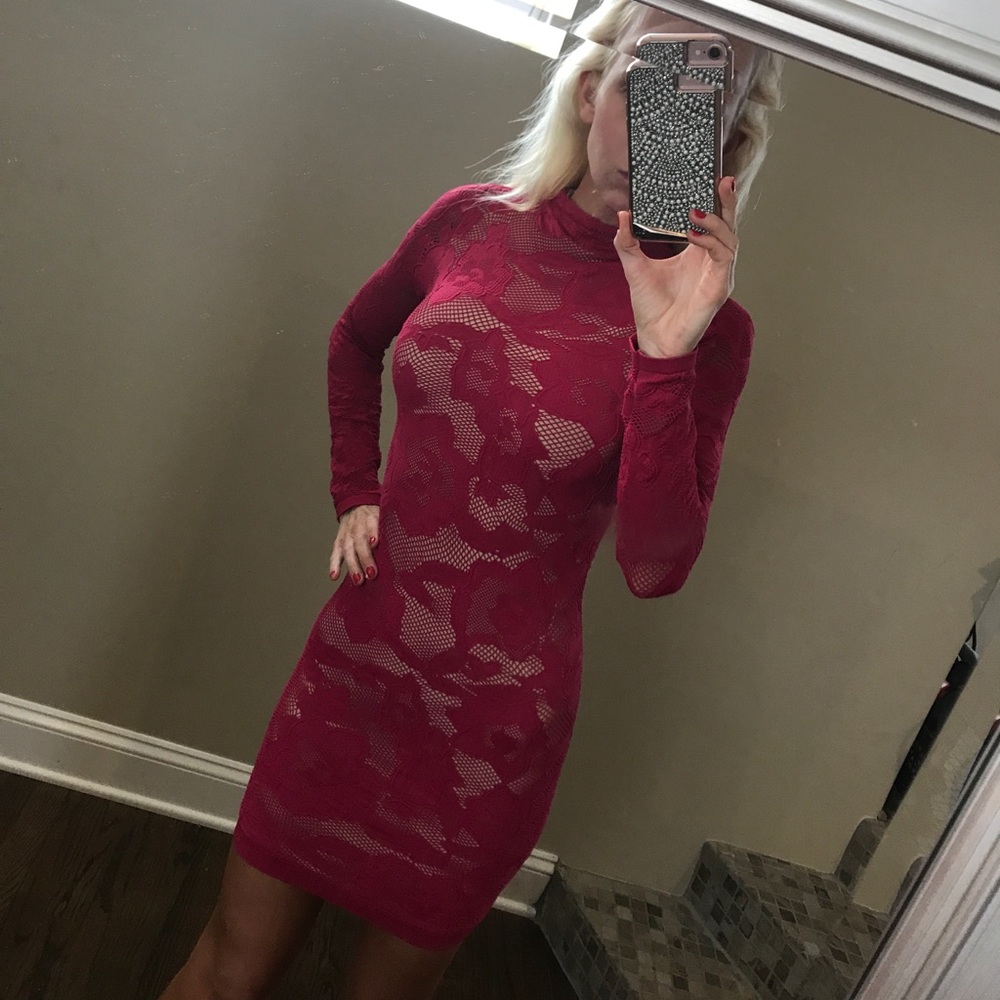 Bebe red stretch mini dress