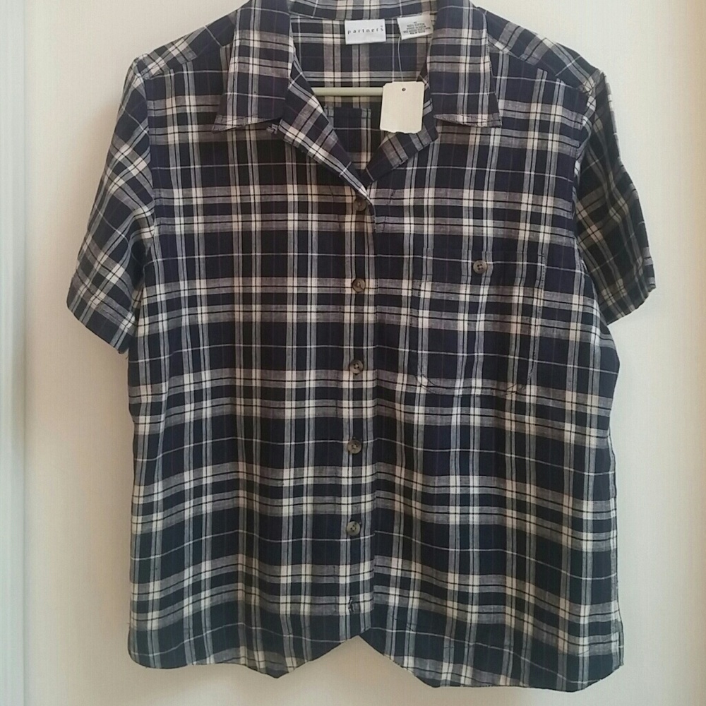 NWT Vintage Mervyn's Plaid Button-down Shirt