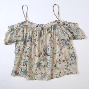 Stradivarius Printed Cold Shoulder Swing Top