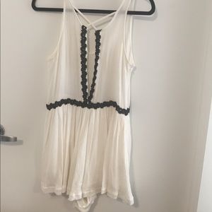 LF cream and black cutout romper