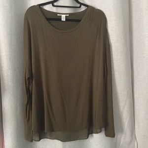 Kenneth Cole Top wth Detailed Back (olive green)