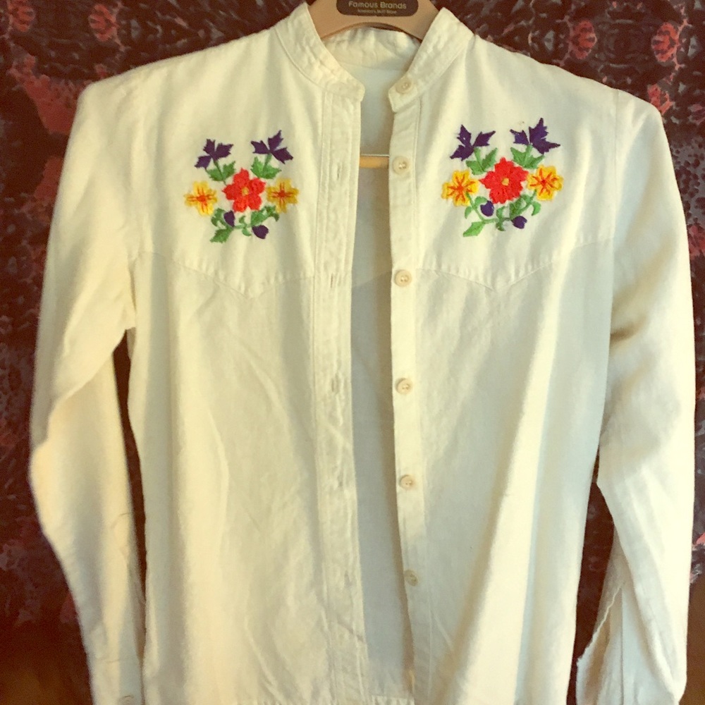 Vintage Embroidered Button Down