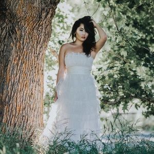 Vintage lace cream colored gown