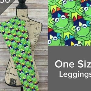 Lularoe Disney Kermit the Frog One Size Leggings