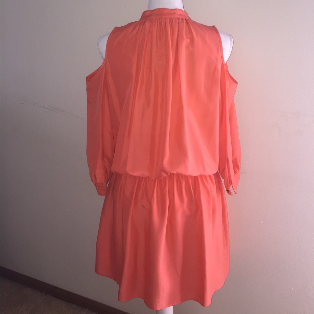 Nicole Miller Artelier coral 100% silk dress Sz L - Picture 3 of 6