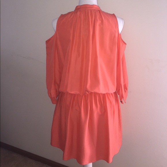 Nicole Miller Artelier coral 100% silk dress Sz L - Picture 3 of 6