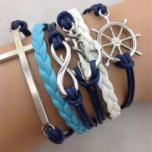 Navy nautical infinity bracelet