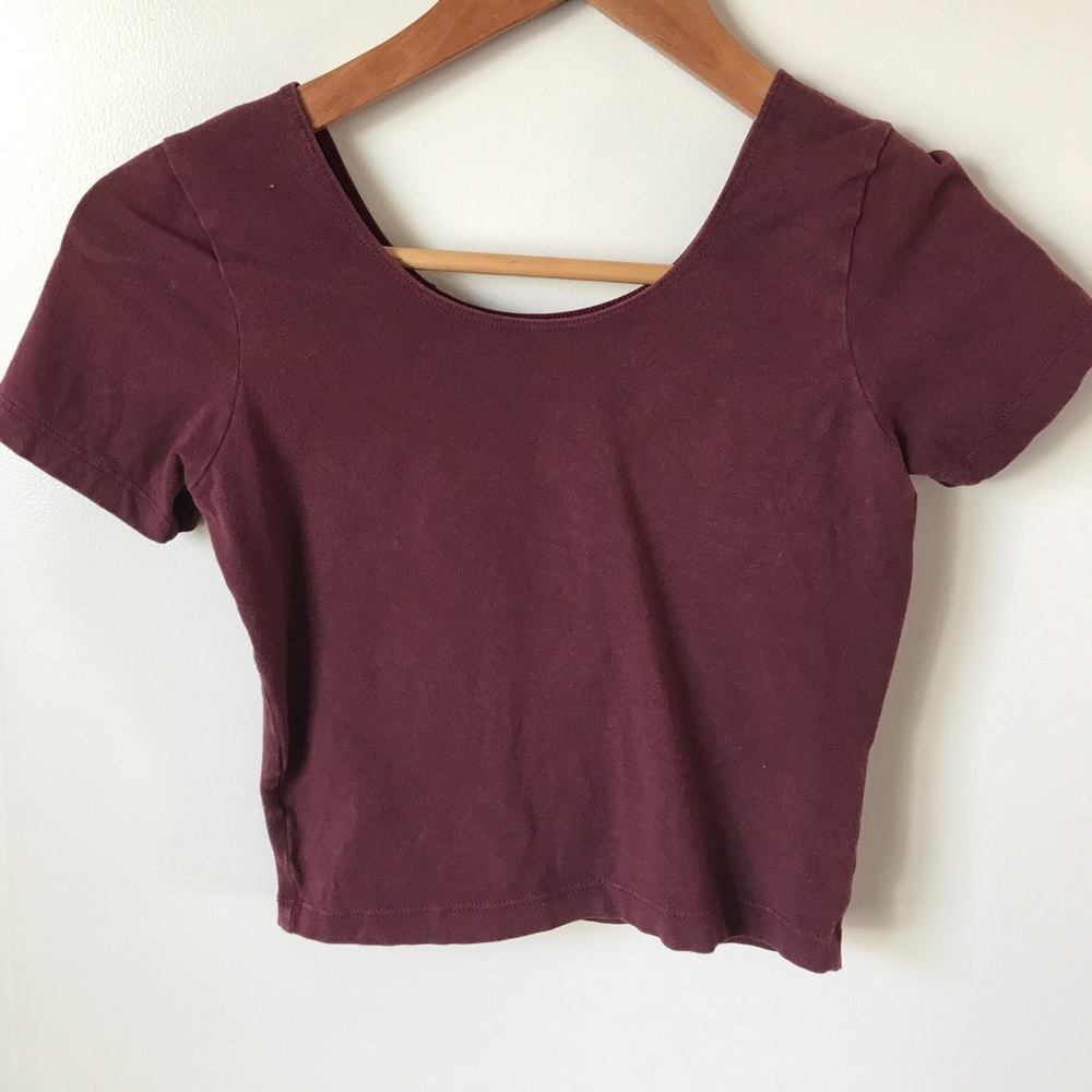 American Apparel Burgundy Crop Top