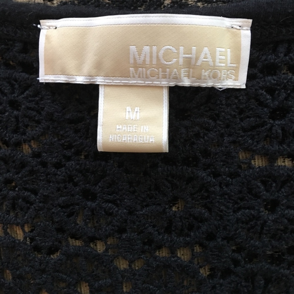 Michael Kors Black Tank Top | Lace Back Detail | Logo Accent | Size M - Picture 7 of 7