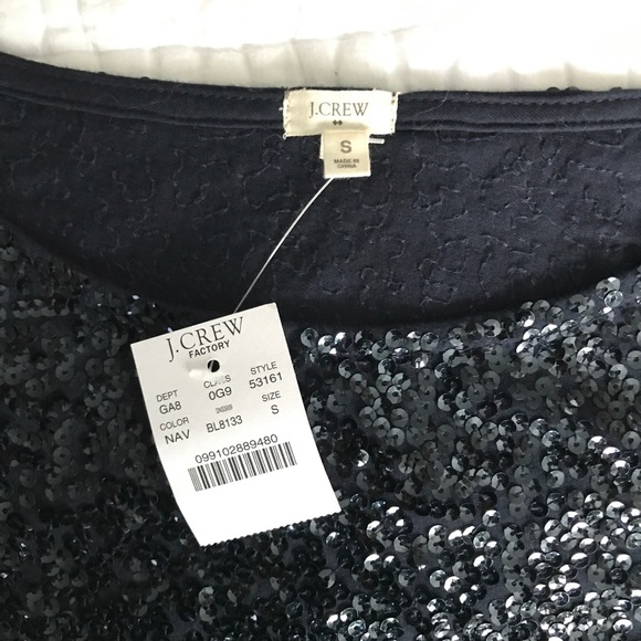 *SOLD* 
J.CREW Navy Sequin Top - Picture 3 of 5