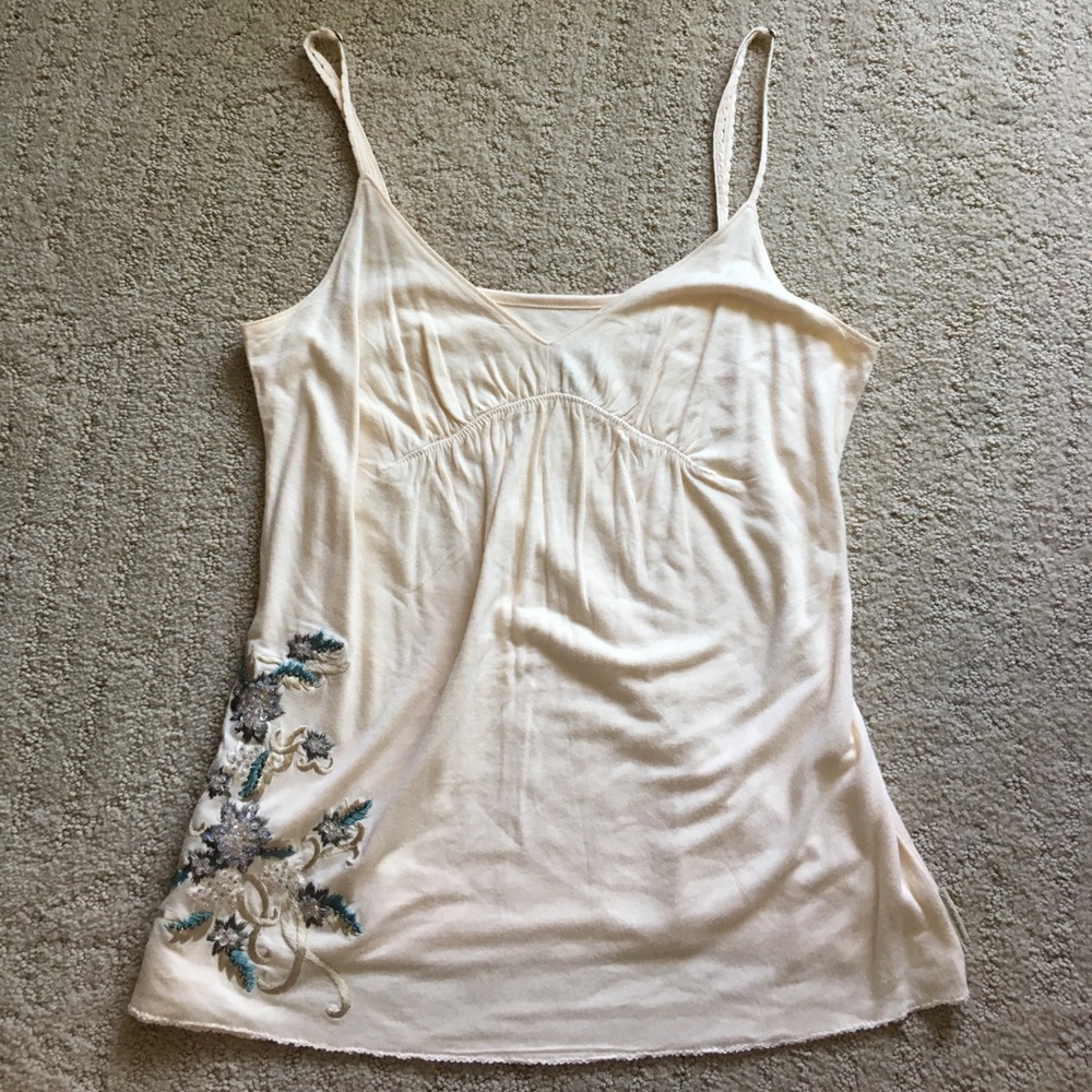 Calvin Klein cream sequined strap top