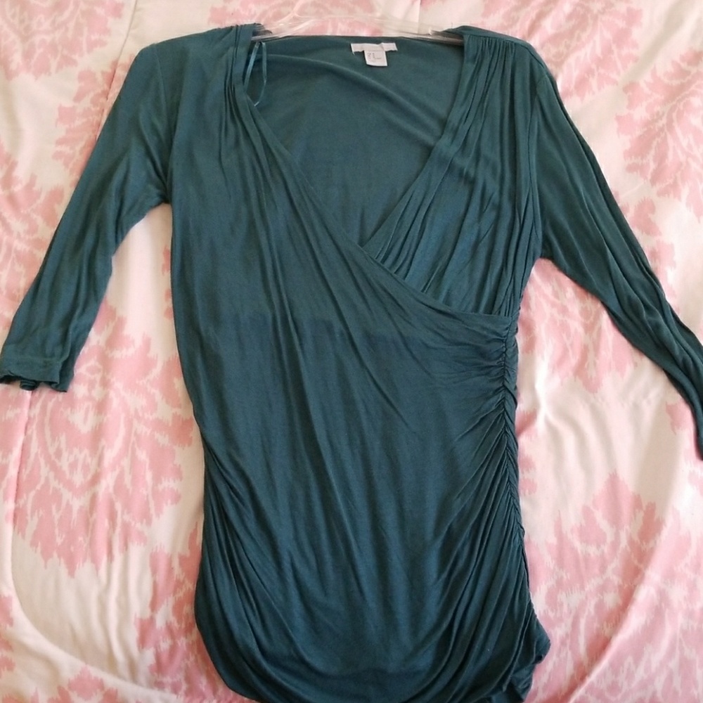 Green business casual top