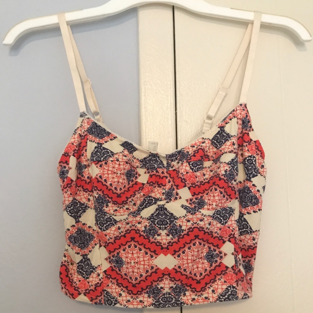 Free People colorful crop top bustier style