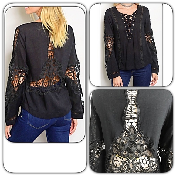 💥HOTSALE💥Head Turning Lace Up Top Blouse Sold - Picture 6 of 8