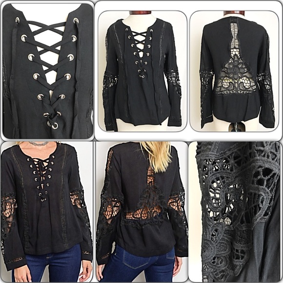 💥HOTSALE💥Head Turning Lace Up Top Blouse Sold - Picture 5 of 8