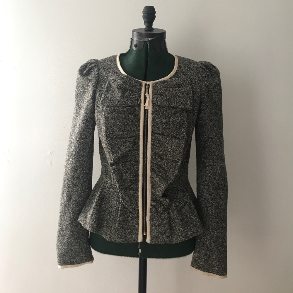 Ruffled Textured Blazer