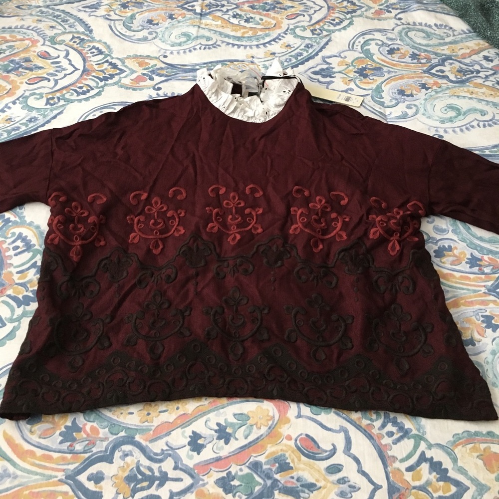Topshop maroon top Size 2