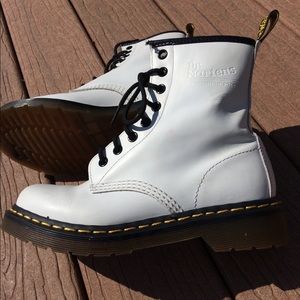 White Dr. Martens boots