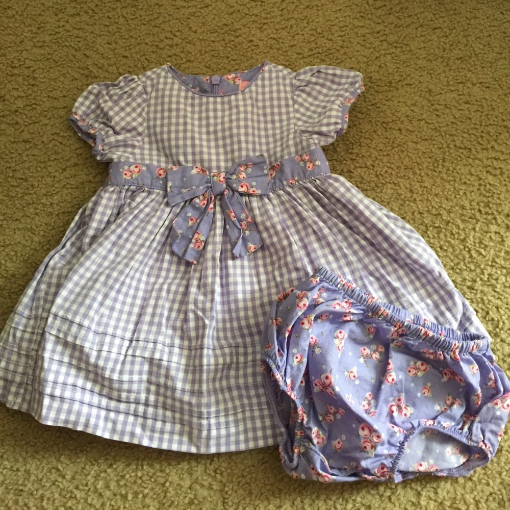 Purple dress with lace ruffle underneath