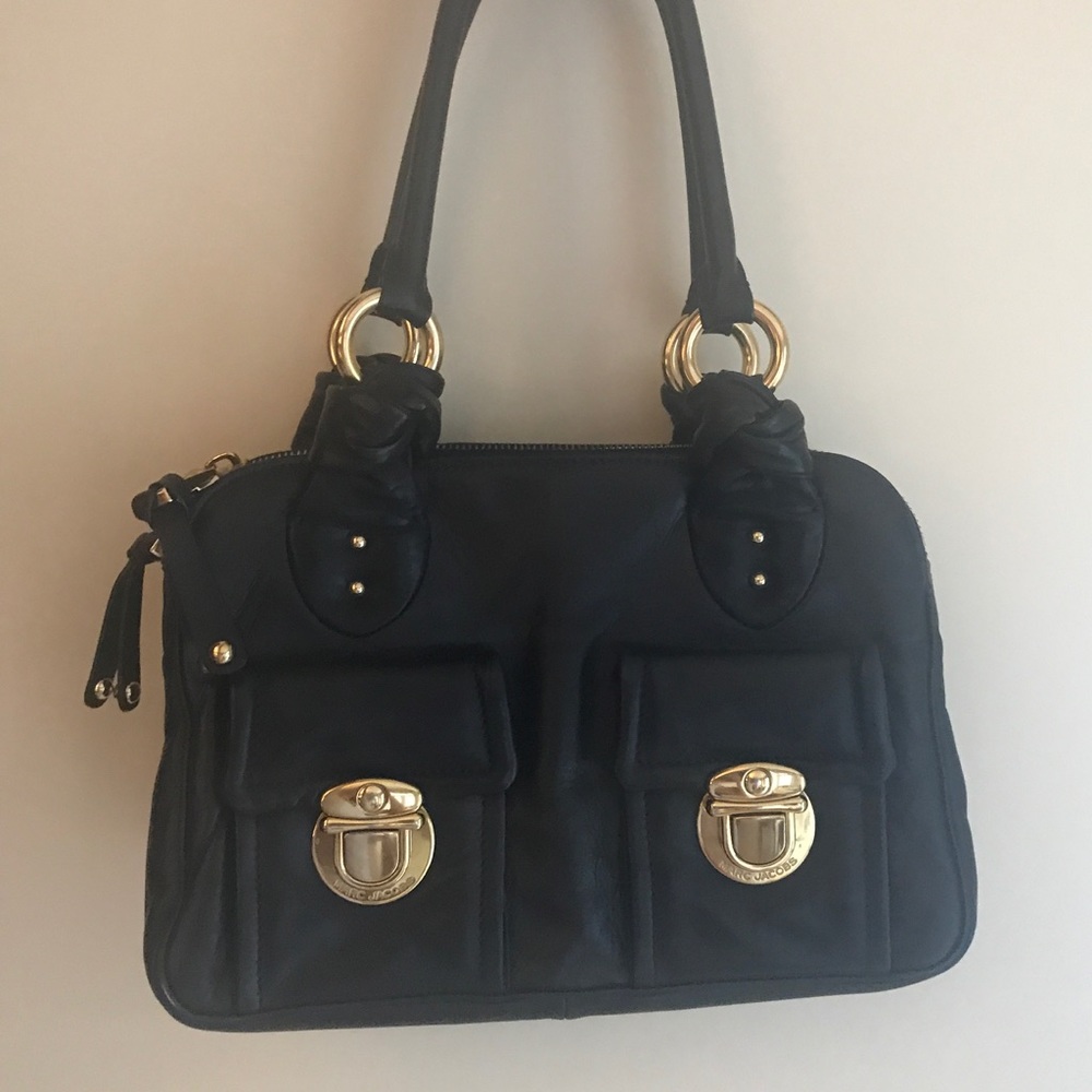 Marc Jacobs navy leather handbag