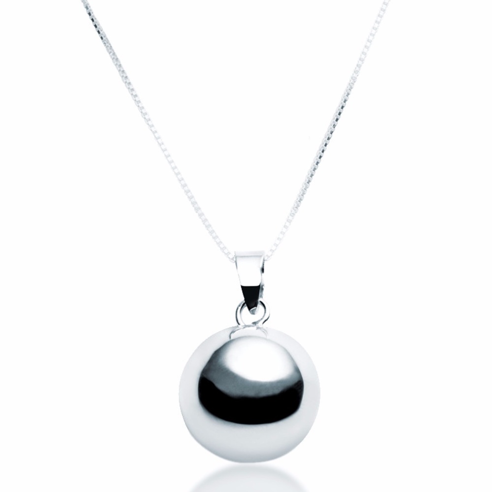 Angel Harmony Ball Long Sterling Necklace