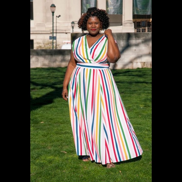 eshakti Dresses & Skirts - Stripe Maxi Dress