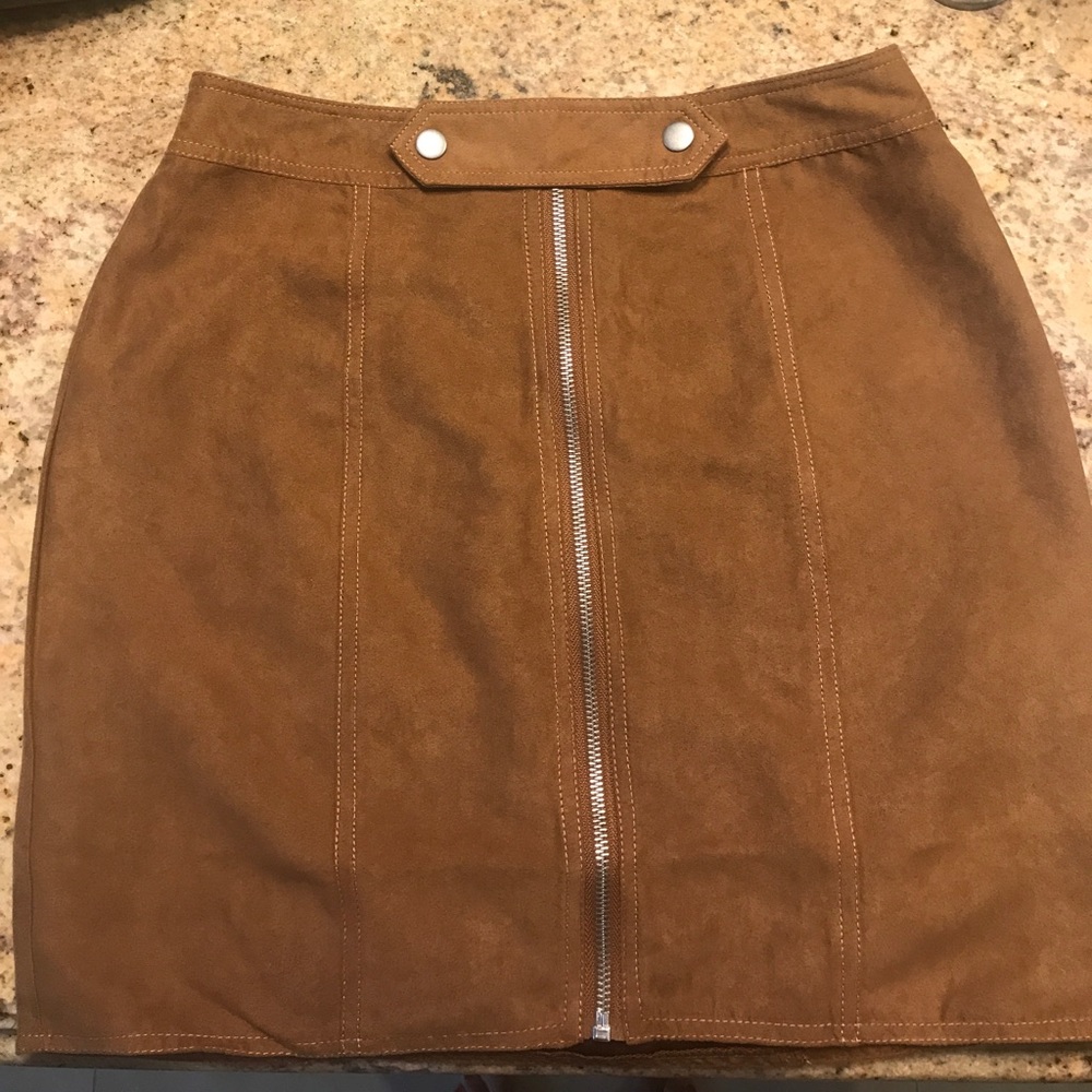 NA-KD suede mini skirt