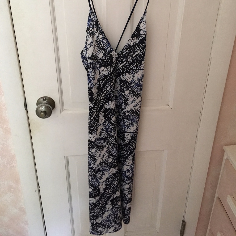 Wren Navy & Black Splattered Slip Dress (NWOT)