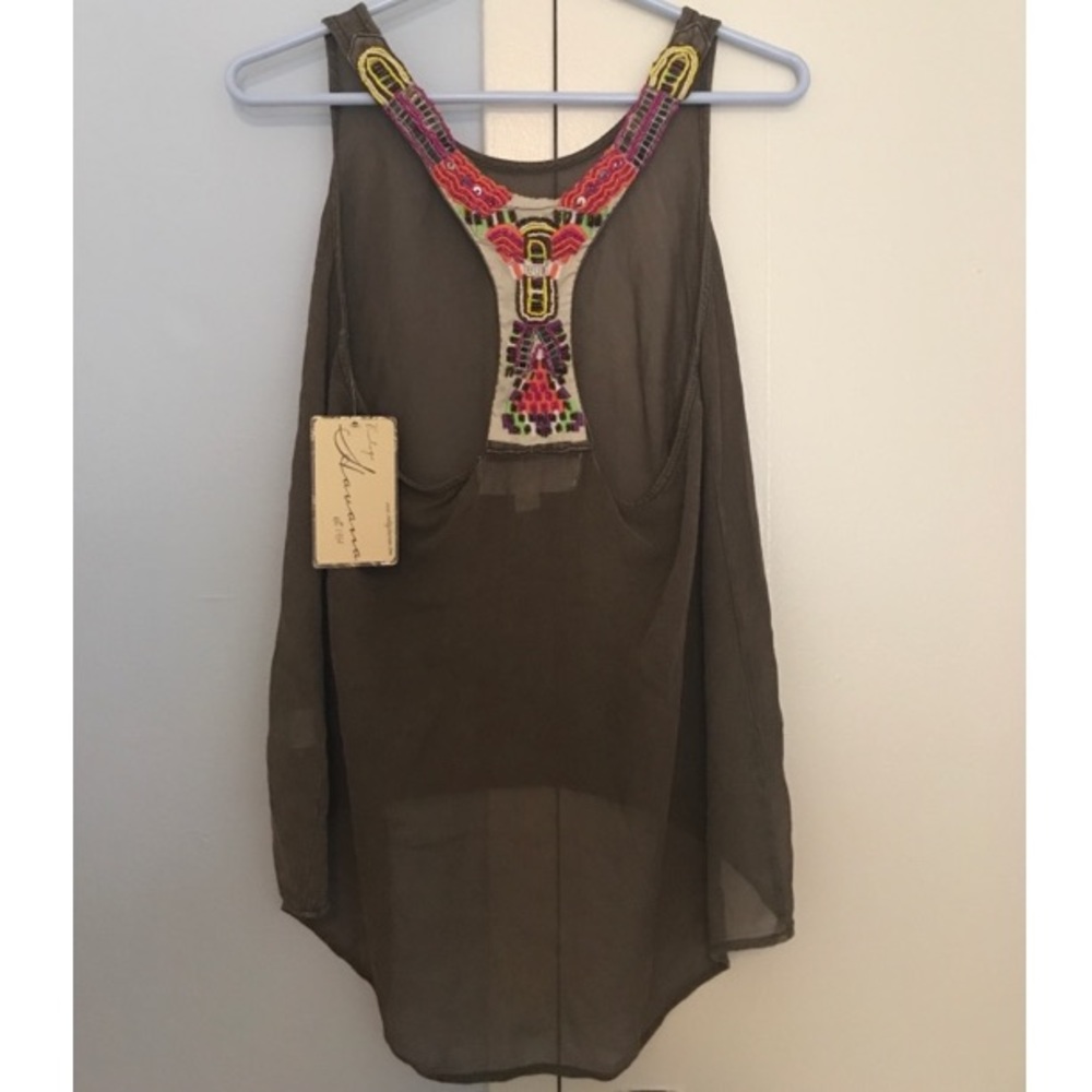 NWT Vintage Havana hand-beaded Tank