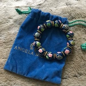 Angela Moore hand painted beaded bracelet