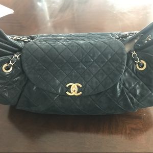 Chanel Navy Blue Caviar WOC Half Moon CrossBody