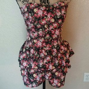 Strapless romper